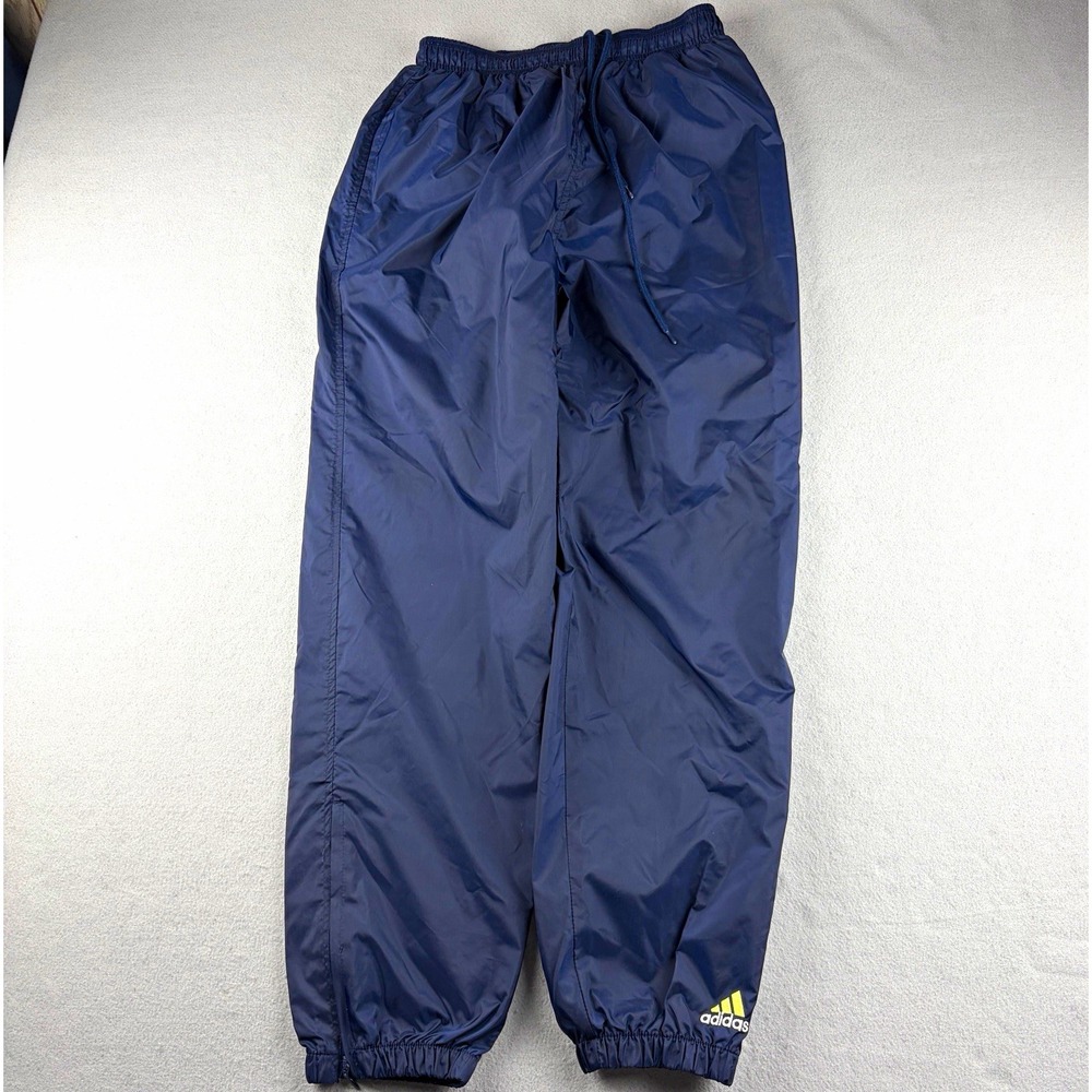 Vintage adidas Windbreaker Track Pants Ankle Zip Navy Men's M 90s